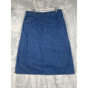 Vintage DiLorenzo Blue Denim Midi Skirt Limited Edition High Waisted Size 38